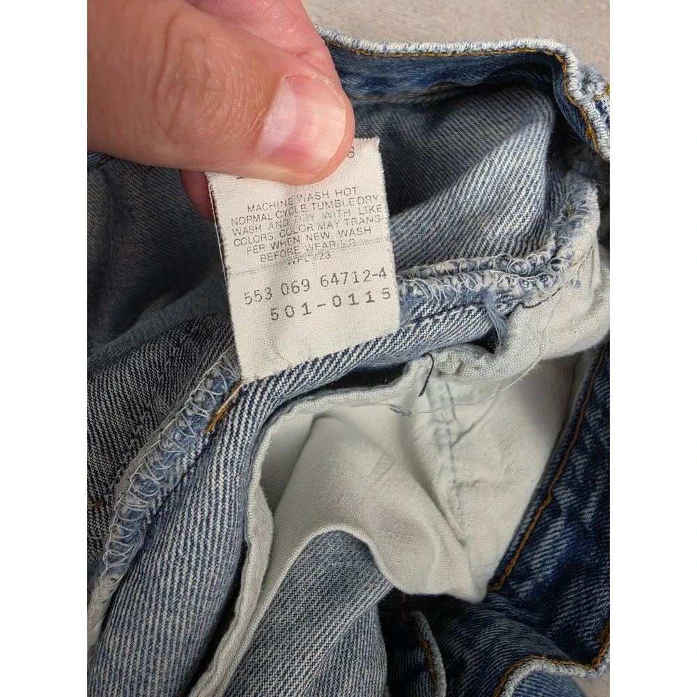 Vintage Levi's 501 Jeans Mens 38x34 Fit 36x34 Blue USA Made Button Fly Denim 80s